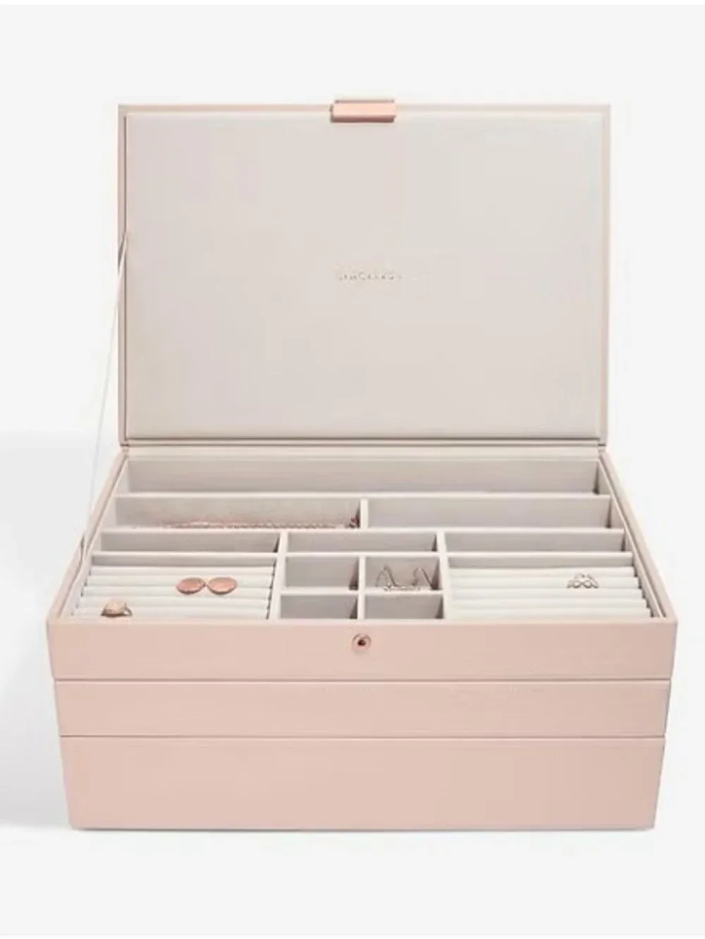 NWT Stackers Supersize Jewelry Box - Blush Set of 3